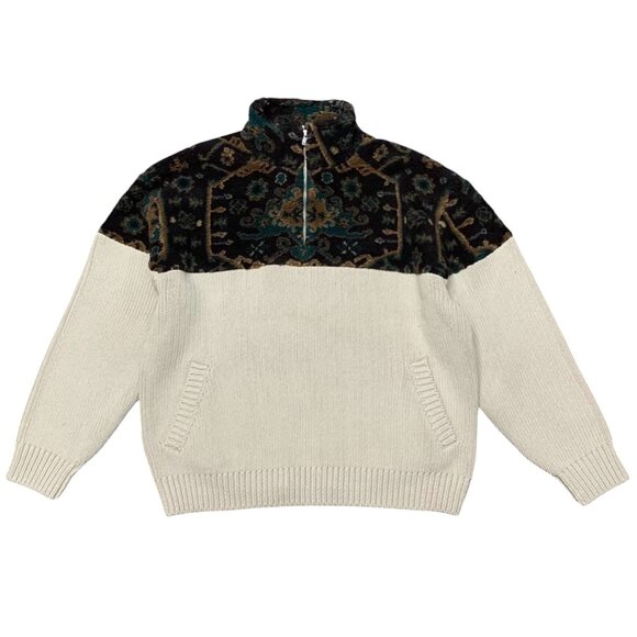 Kith Sebastian Quarter Zip Pullover Sweater Sandy Heather - Picture 1 of 5